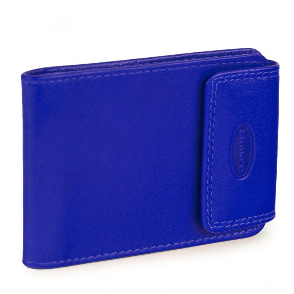 Kartenetui Karten-Mäppchen / Kreditkarten-Etui, Leder, Azur-Blau, Branco br-361