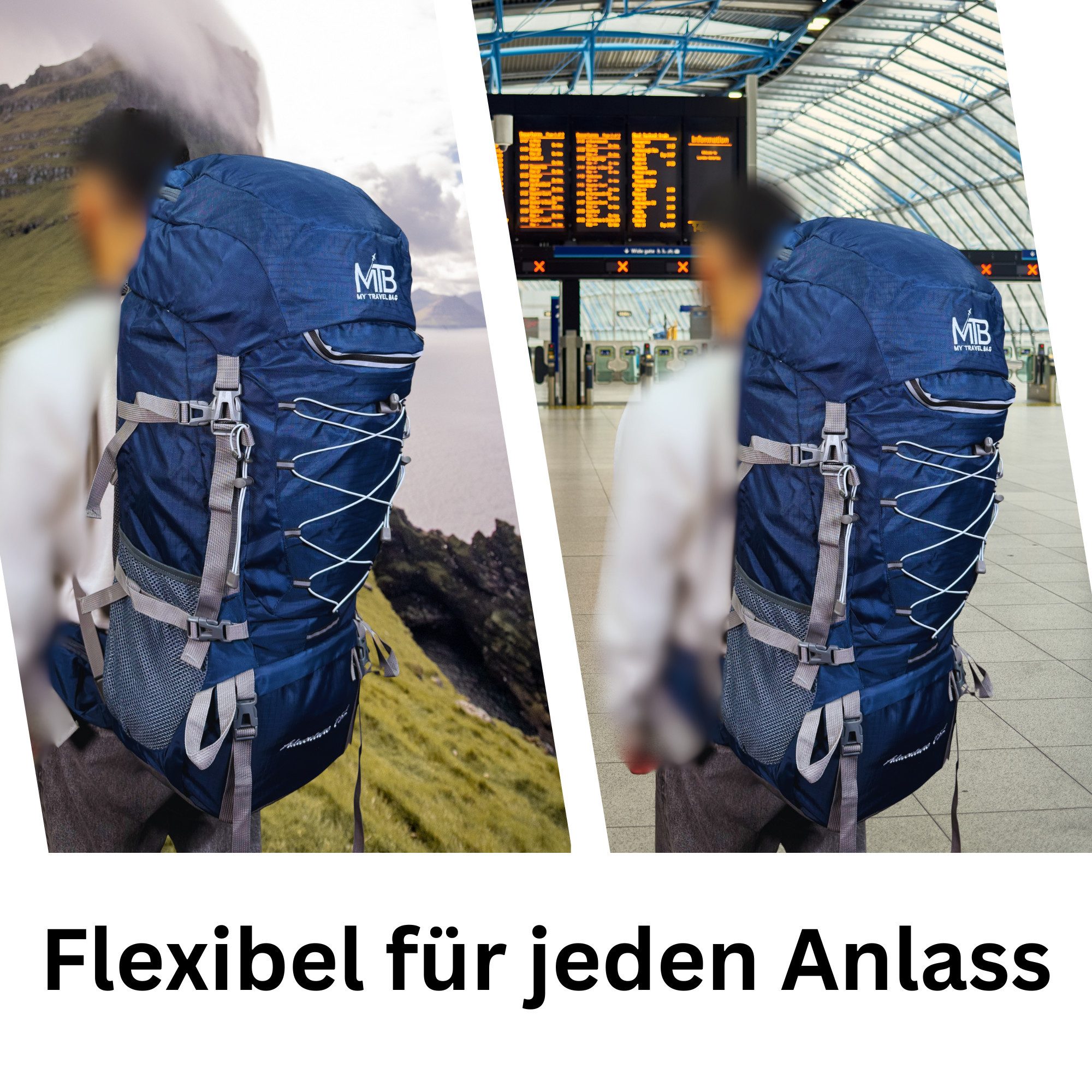 MTB Wanderrucksack 80 Liter Tracking Rucksack Reiserucksack Camping Tasche, mit Rückenlüftung