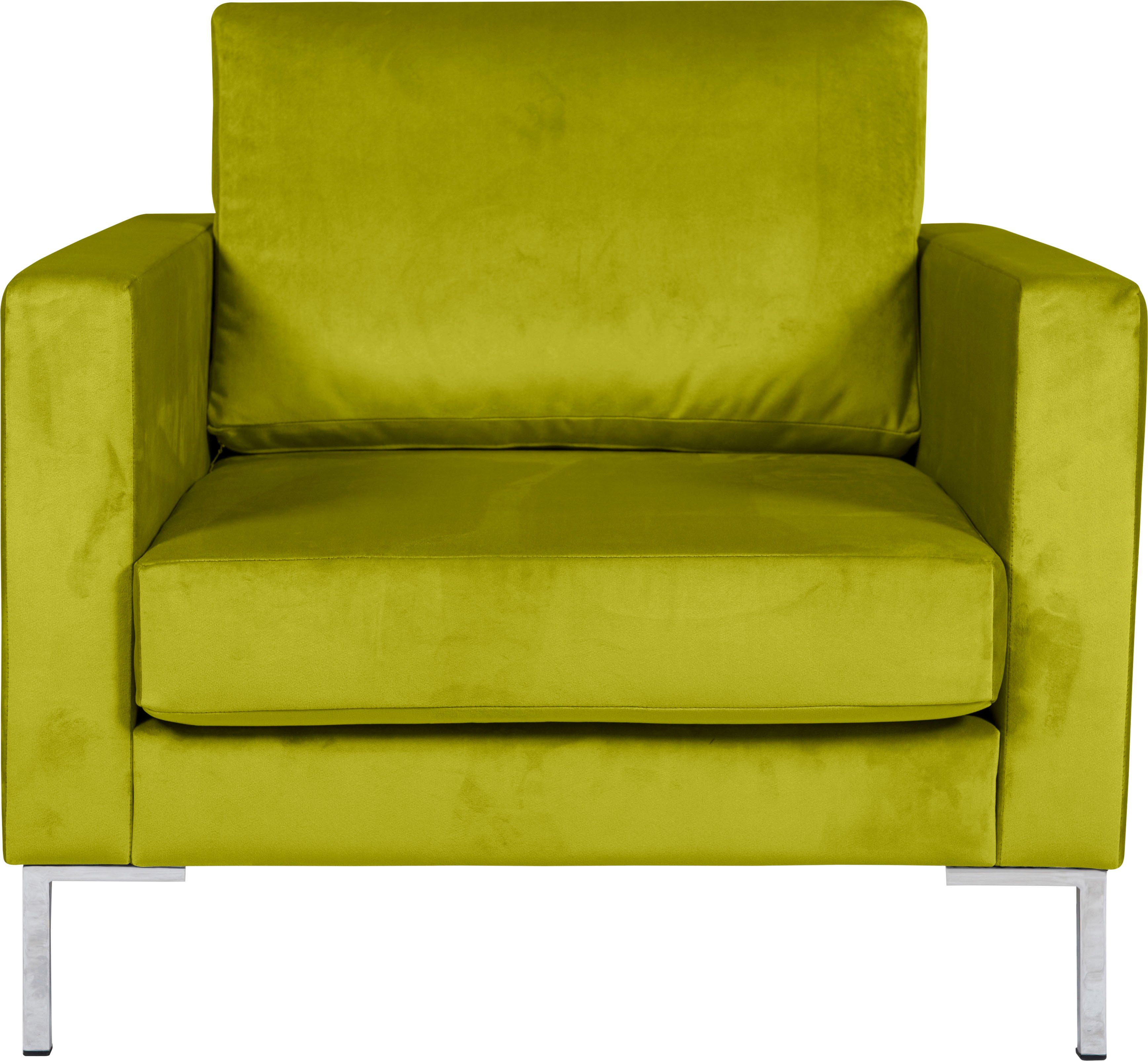 Alte Gerberei Sessel Velina, mit Metall-Winkelfüßen green | Einzelsessel