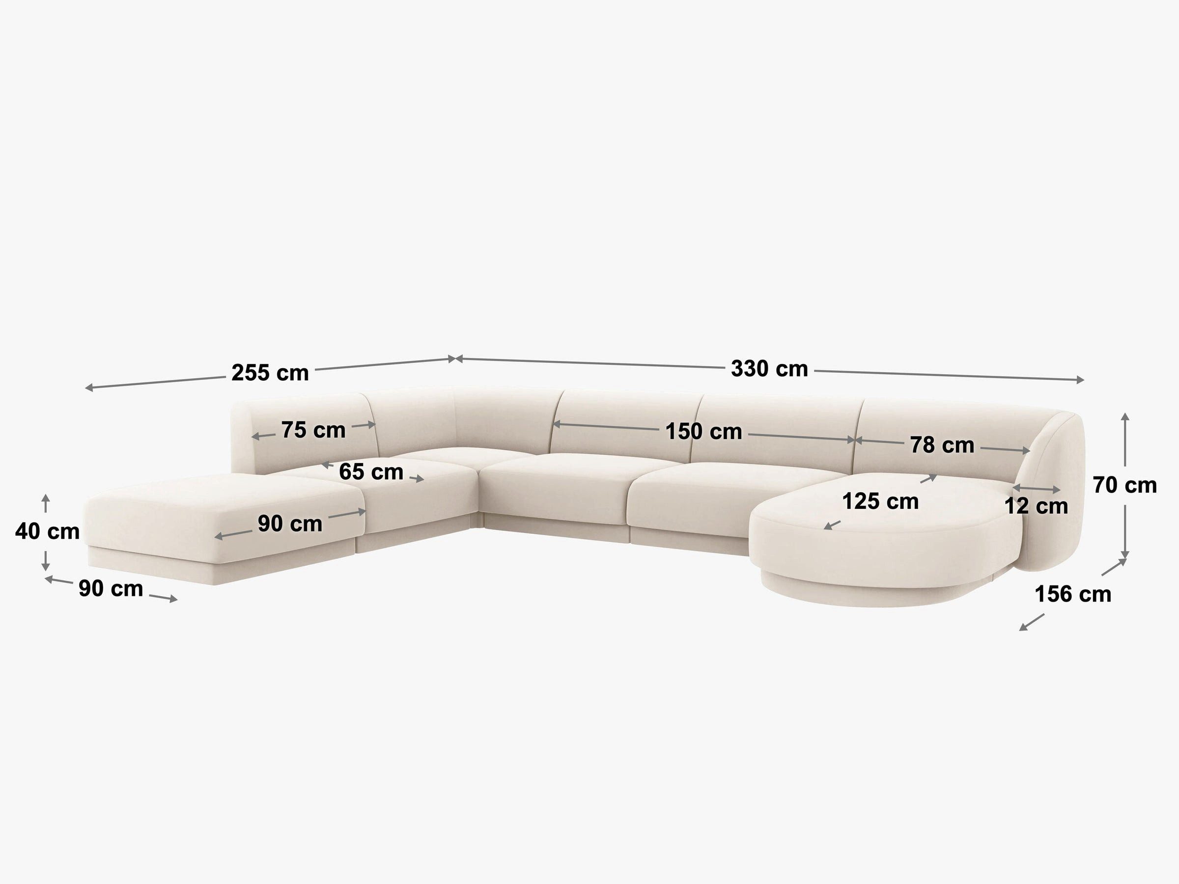Micadoni Ecksofa Miley, Panorama 6-Sitzer