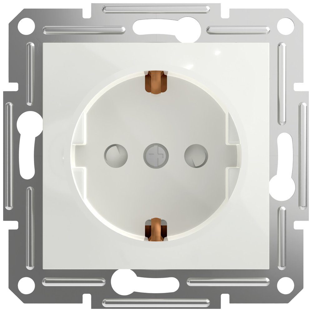 SCHNEIDER Schalter Schneider Electric Steckdose mit Berührungsschutz Asfora Weiß (RAL