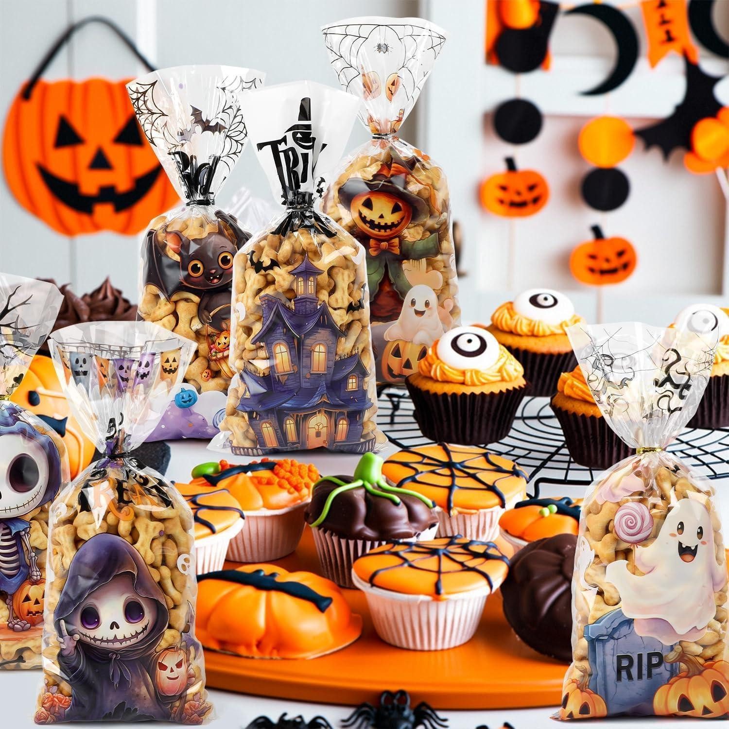 LuxusKollektion Geschenktüten Cellophantüten 120 Bindebänder Halloween Süßigkeiten 5, (120St) – Bild 5 von 5