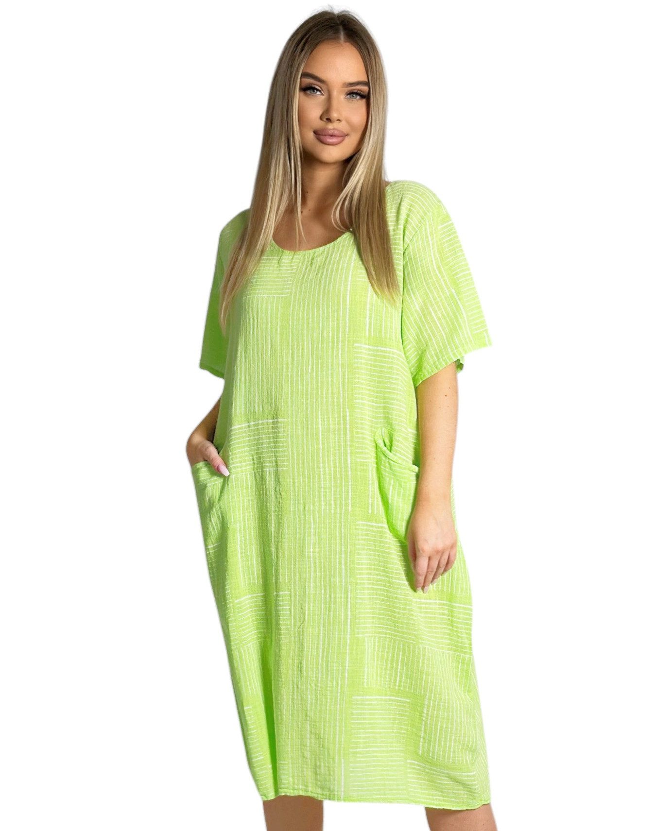 Sommerkleid Baumwollkleid 100 % Baumwolle Casual Shirtkleid Strandkleid M.377