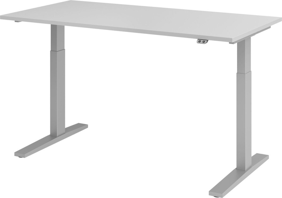 Schreibtisch Sitz-Steh-Schreibtisch elektrisch 160x80cm Grau/Silber