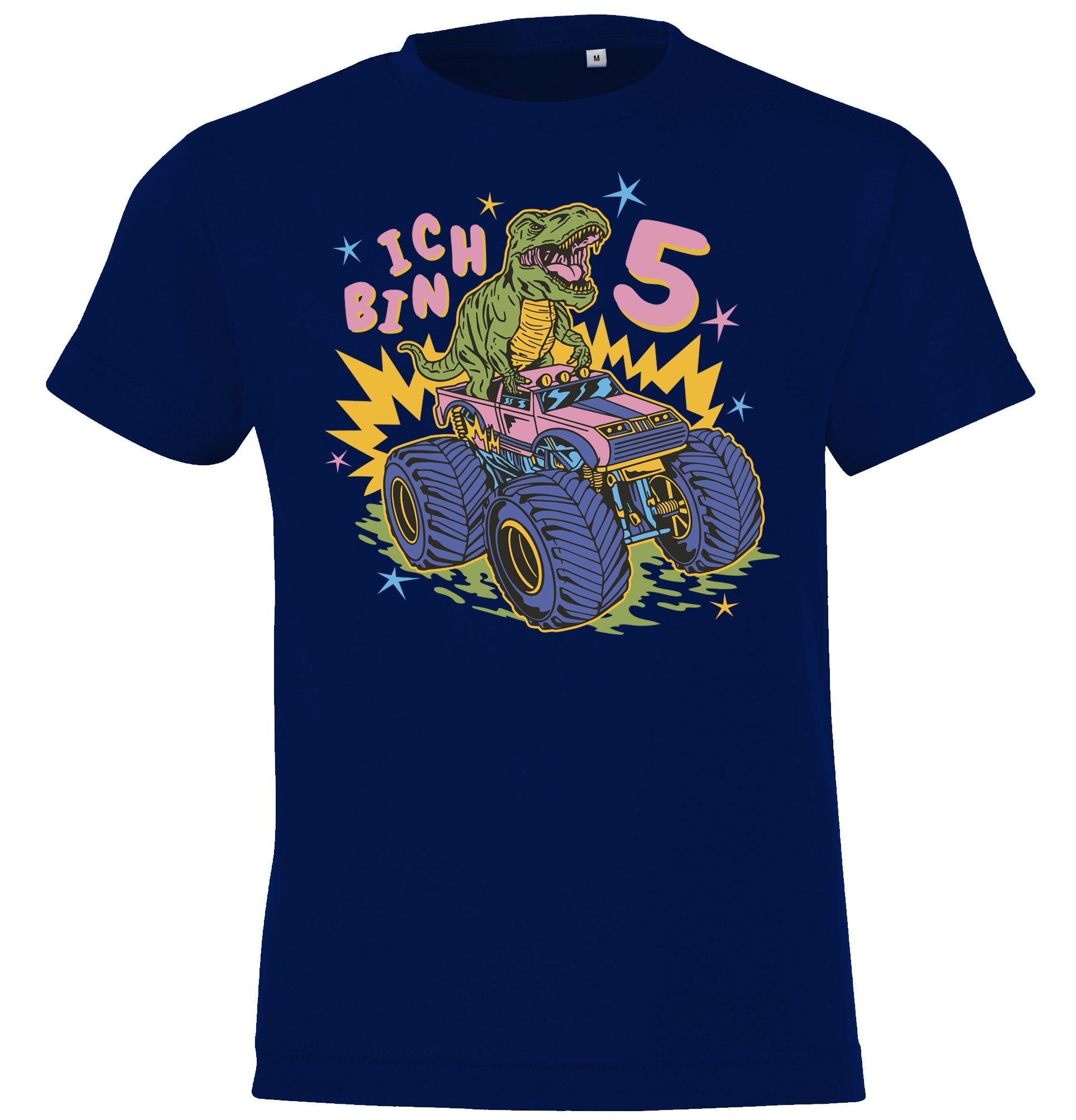 Youth Designz TShirt Ich bin 5 Jahre Alt Kinder Shirt im Geburtstag Look, blau, weiß, schwarz