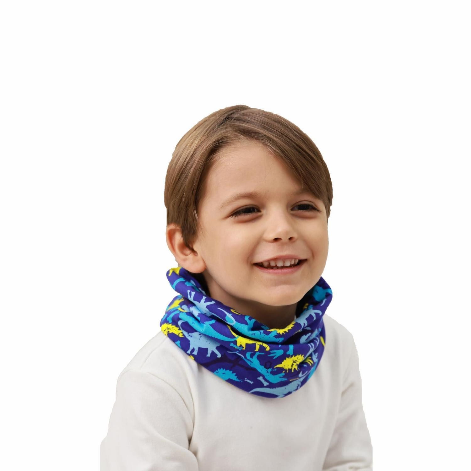 LuxusKollektion Multifunktionstuch Kinder Schal Loop Baumwolle Dunkelblau, (1-St)