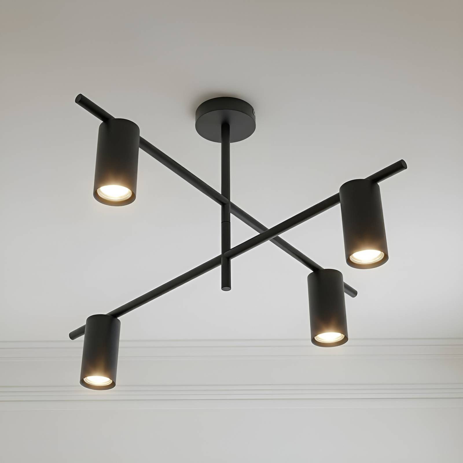 Lindby Deckenleuchten Marilou, Metall, Schwarz IP20, 1 x 10 W LED