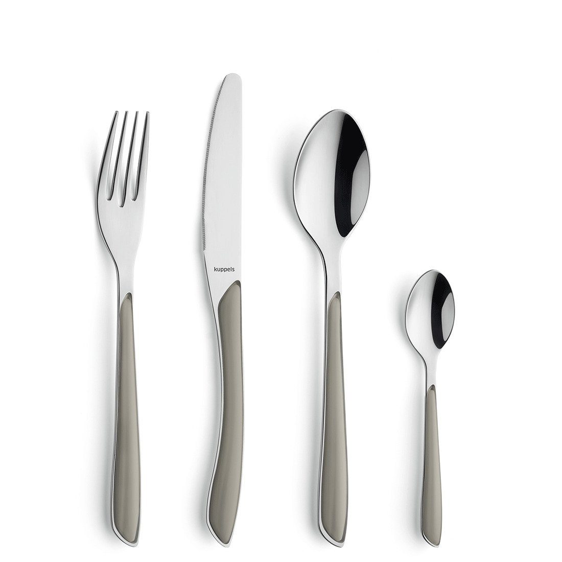 Kuppels Besteck-Set PRISMA (24-tlg), 6 Personen, Edelstahl Rostfrei 18/0, spülmaschinenfest, in taupe, hochglanzpoliert