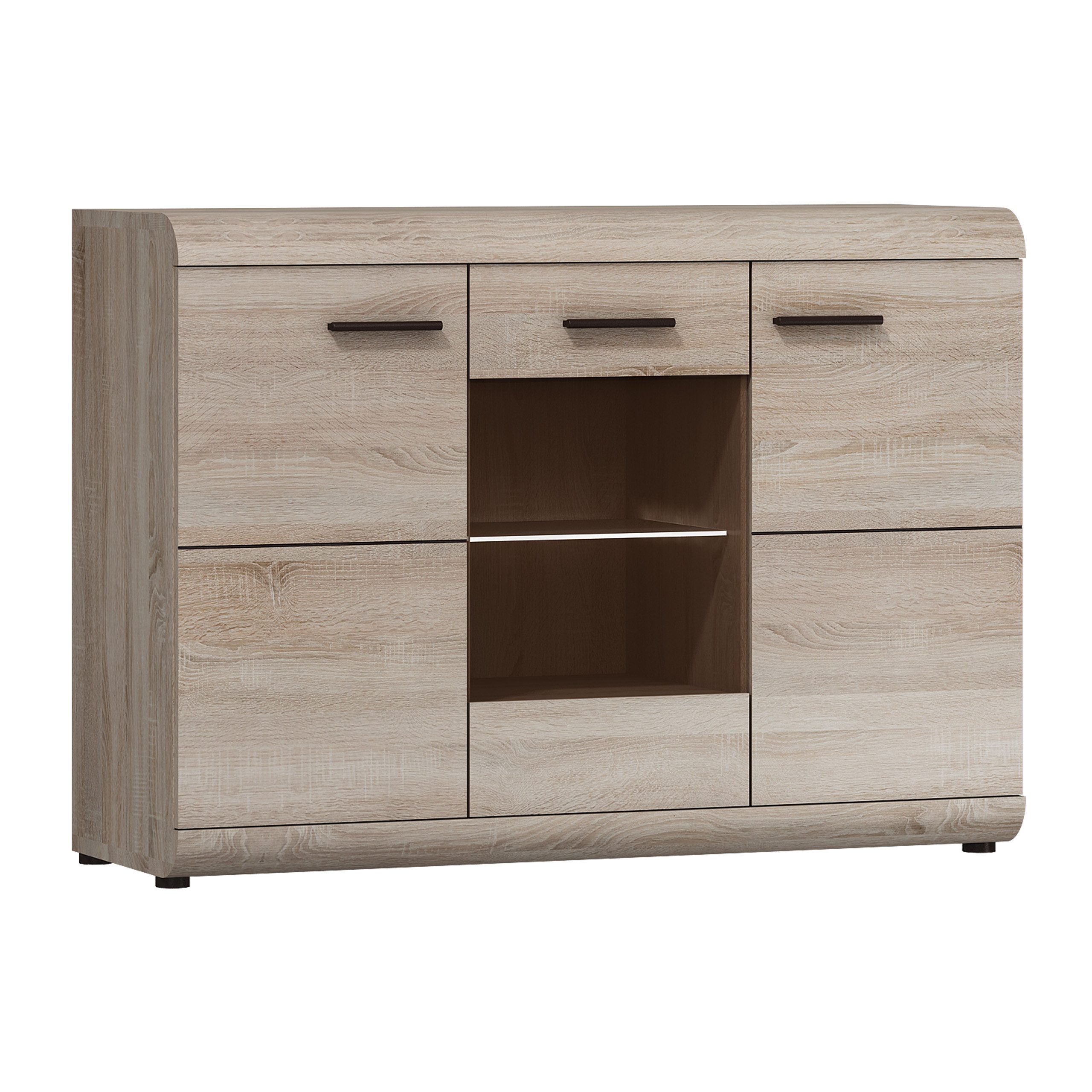 Masseno Kommode LEGAME 120 cm Sideboard und 3 Türen braun