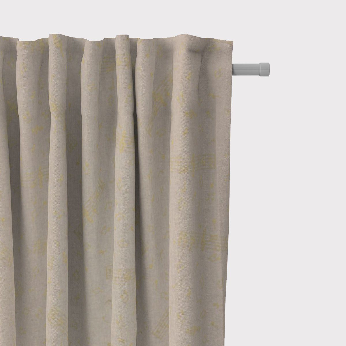 SCHÖNER LEBEN. Vorhang Gardine Noten natur gold 245cm oder Länge wählbar aus Standardgrößen, Smokband, blickdicht, Baumwolle, made in Germany,handmade,vorgewaschen