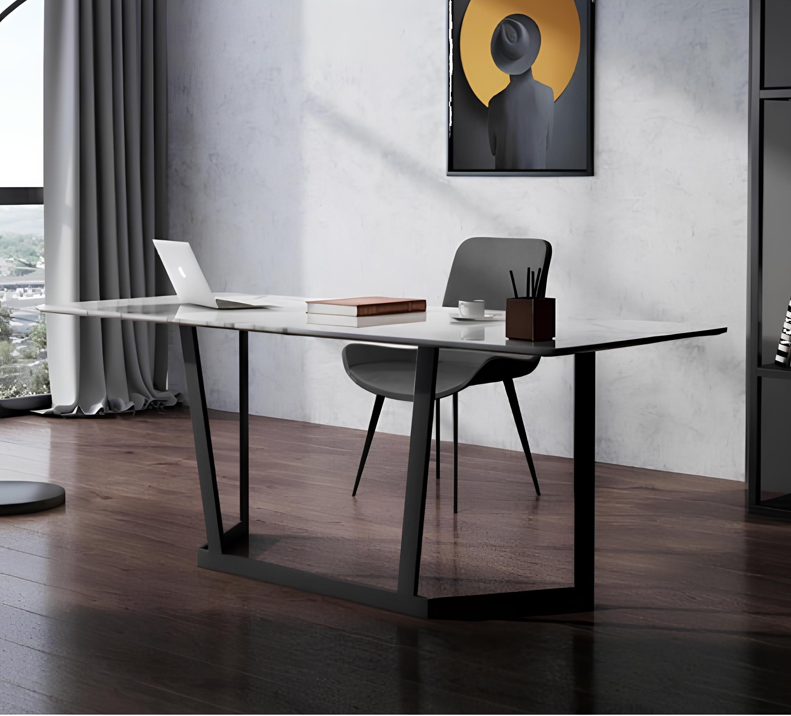 Xlmoebel Schreibtisch Neuer Luxus-Schreibtisch aus Edelstahl im Designer-Stil italienischer (Schreibtisch), Hergestellt in Europa