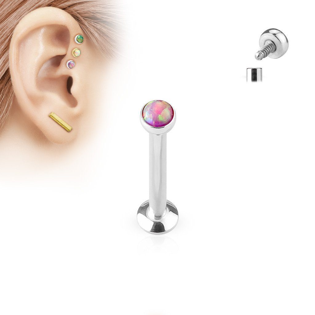Taffstyle Piercing-Set Piercing Stab Lippenpiercing Stud Opal Kopf, Univers günstig online kaufen