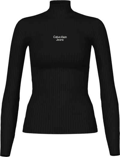 Calvin Klein Jeans Strickpullover »STACKED LOGO TIGHT SWEATER« mit Calvin Klein Markenlogo auf der Brust