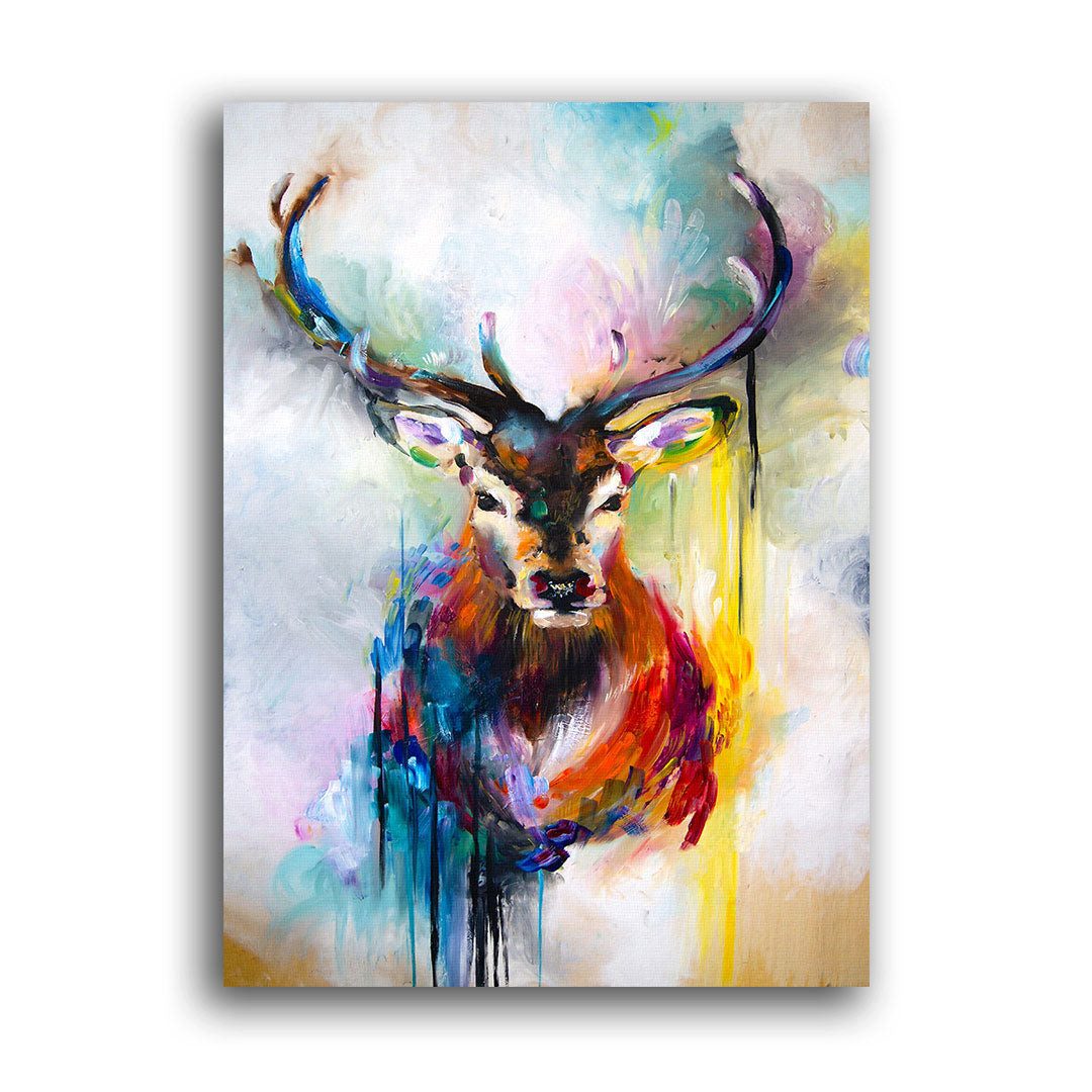 Wandbild Bunter Hirsch