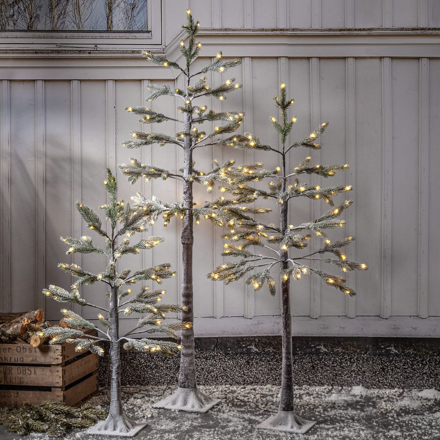 STAR TRADING LED Dekolicht Dekobaum Tanne, Outdoor Dekobaum,Tanne' mit LED-Beleuchtung, beschneite Zweige, strom