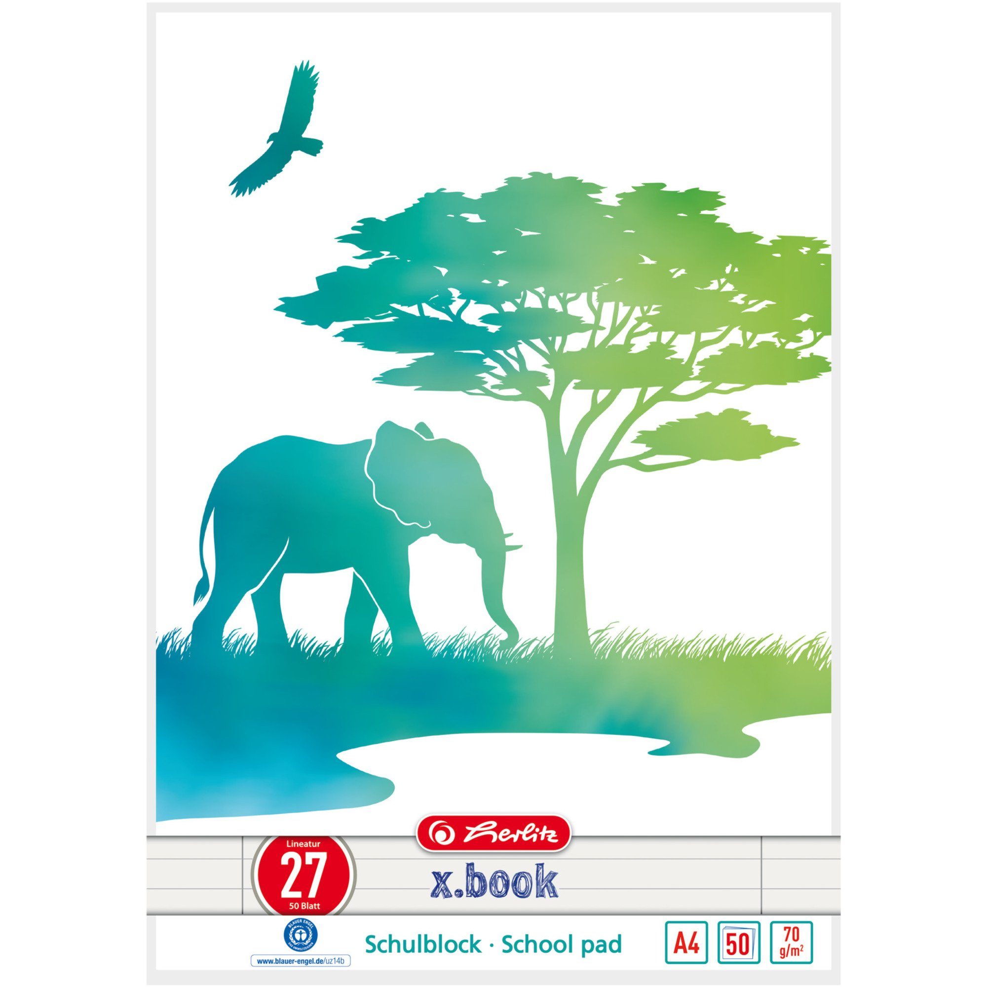 A4 Herlitz Drucker- GREENline College Herlitz Kopierpapier Schulblock Elefant, und