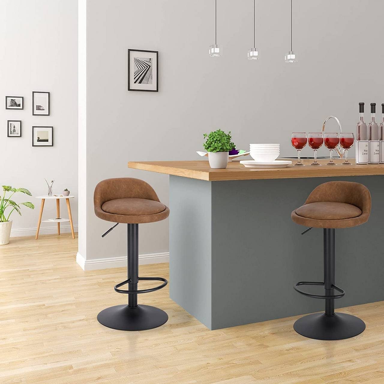 EUGAD Barhocker (2 St), 120kg belastbar höhenverstellbar Kunstleder Metall günstig online kaufen