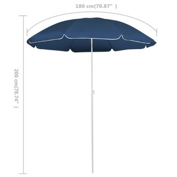 furnicato Sonnenschirm mit Stahlmast Blau 180 cm
