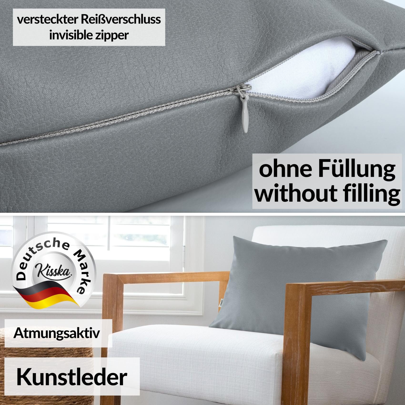 Kisska Dekokissen Kissenhülle KUMO atmungsaktive Kunstleder Kissenbezug Zie günstig online kaufen