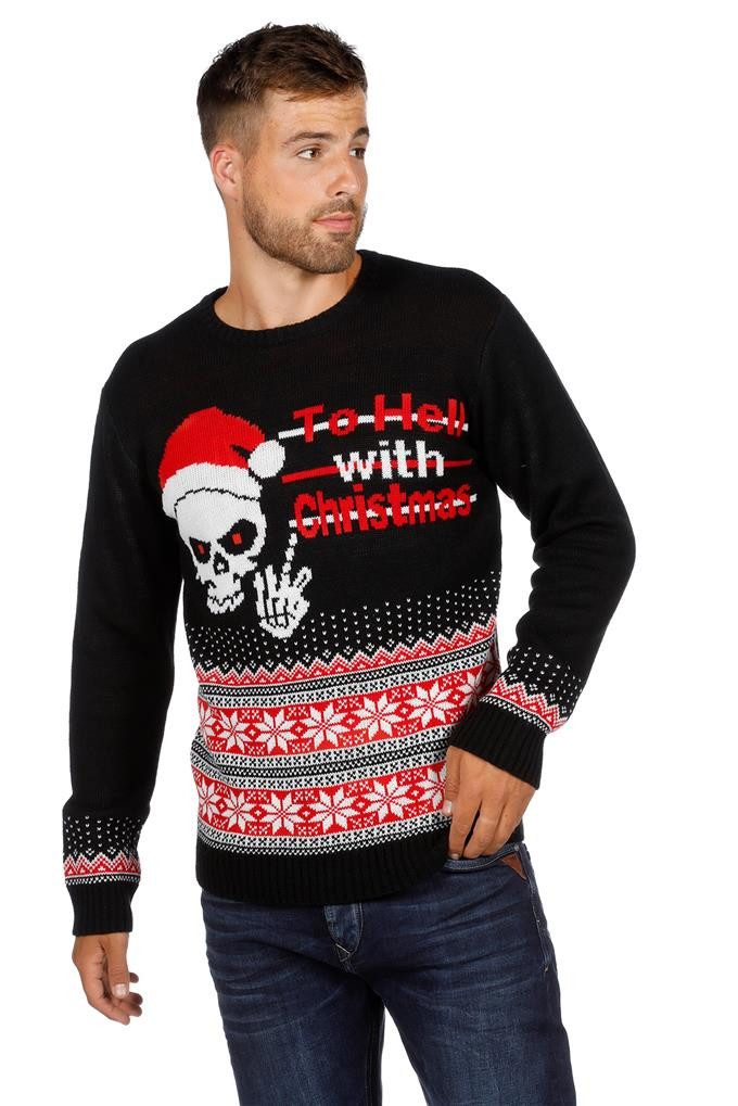 Wilbers Weihnachtspullover Weihnachtspulli Totenkopf