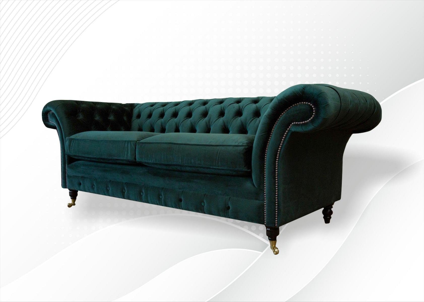 JVmoebel Design 3 Chesterfield-Sofa, Sofa Sofa Chesterfield Couch Sitzer 228 cm