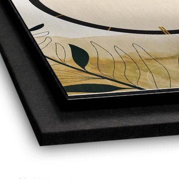 Kreative Feder Wanduhr 3D Designer-Wanduhr Elegant Leaves (ohne Ticken; Funk- oder Quarzuhrwerk; elegant, außergewöhnlich, modern)