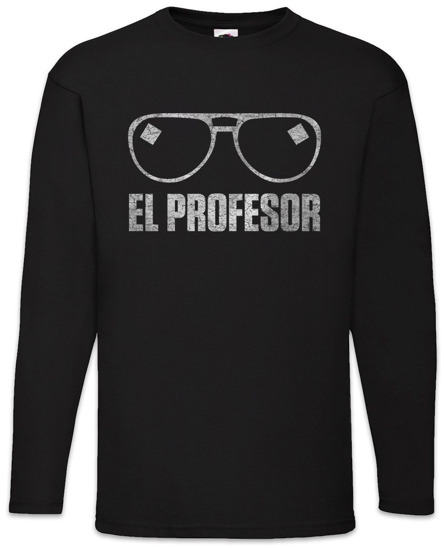 Urban Backwoods Langarmshirt El Prof Sunglasses Langarm T-Shirt Robbery Bank Money Cash Überfall (1-tlg) Professor Casa Heist Crime
