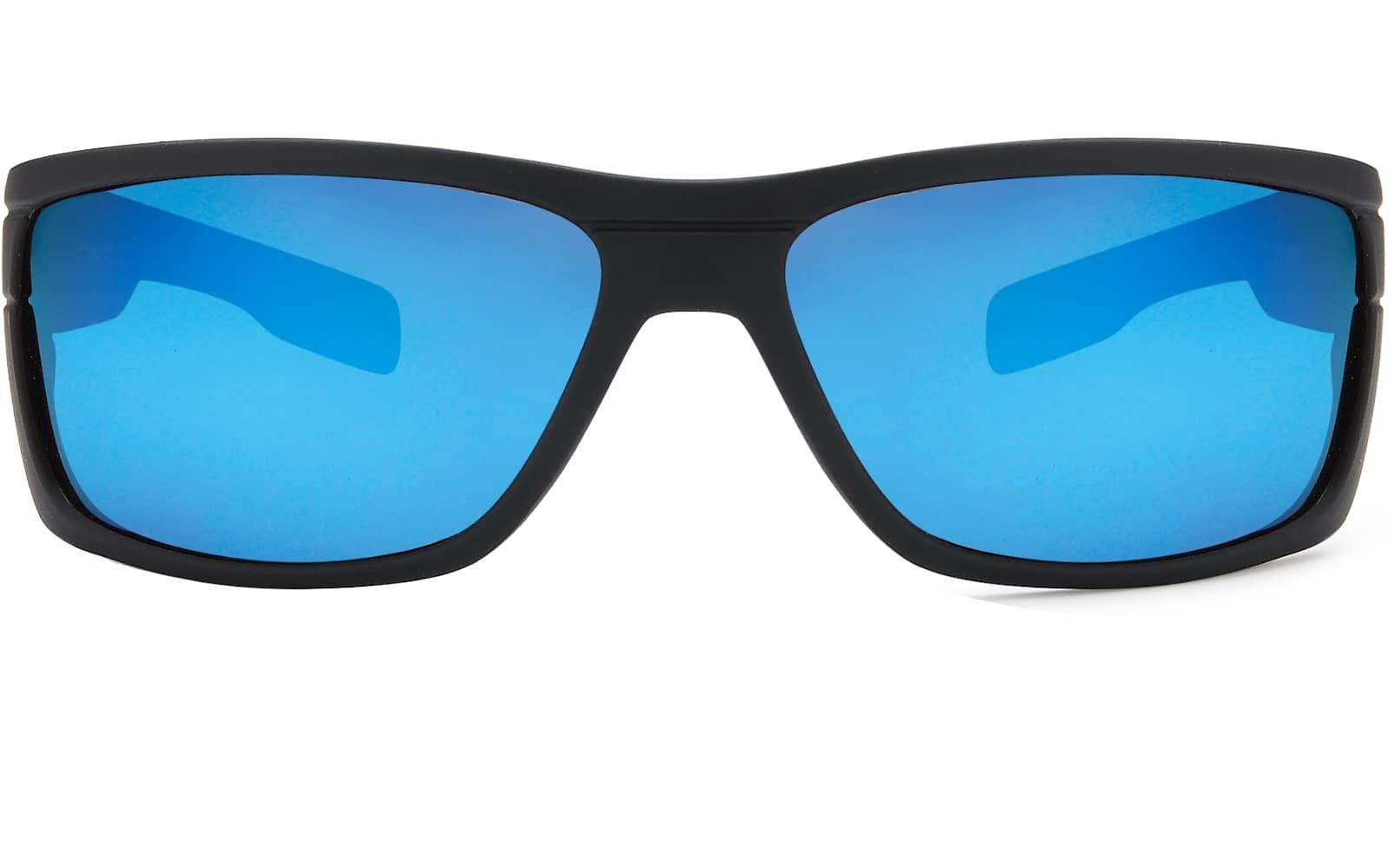 Brille blau mit (Packung, Rechteckig Linsen Polarisiert Eyewear 1-St) polarisierten Sonnen Sport BEZLIT Herren Sonnenbrille