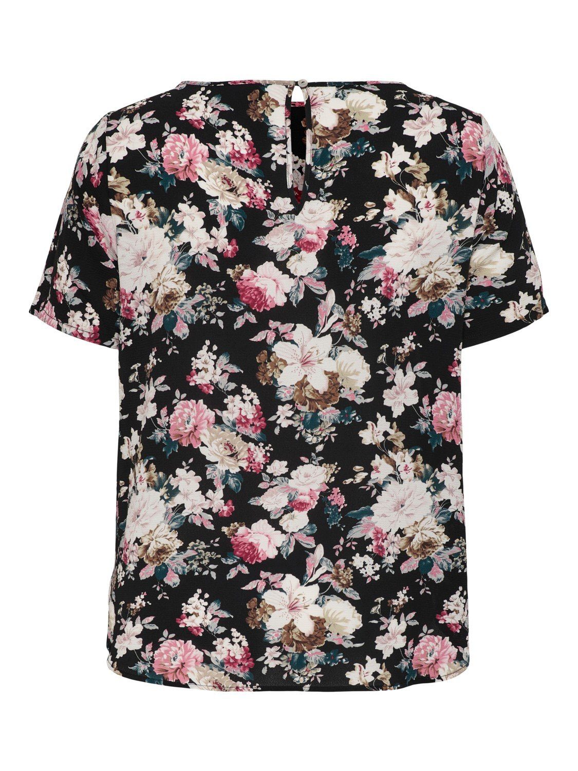 3906 Blusenshirt Bluse Shirt CARMAKOMA (1-tlg) Kurzarm Design in Size Übergröße CARVICA ONLY Plus Curvy Rosa