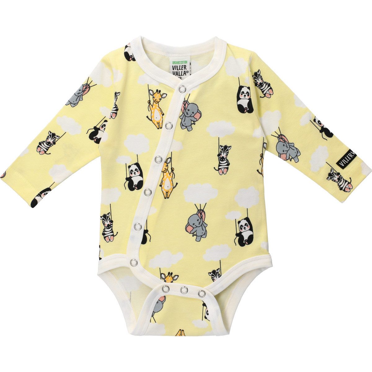 Villervalla Langarmwickelbody Tiere Unisex Kinder (1-tlg) Langarm Einteiler, Body, Longsleeve-Body, Bodysuit, Stretchbody