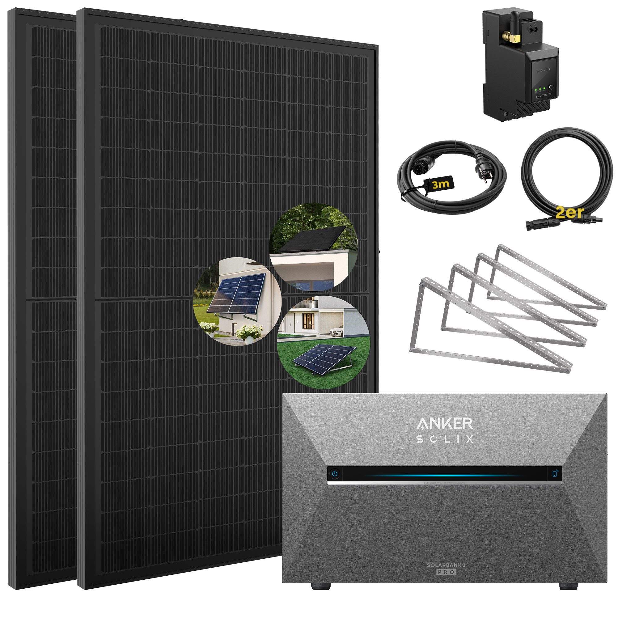SolarMars Solaranlage 1000W Balkonkraftwerk mit Speicher Anker Solix Solarbank 3 im Vergleich