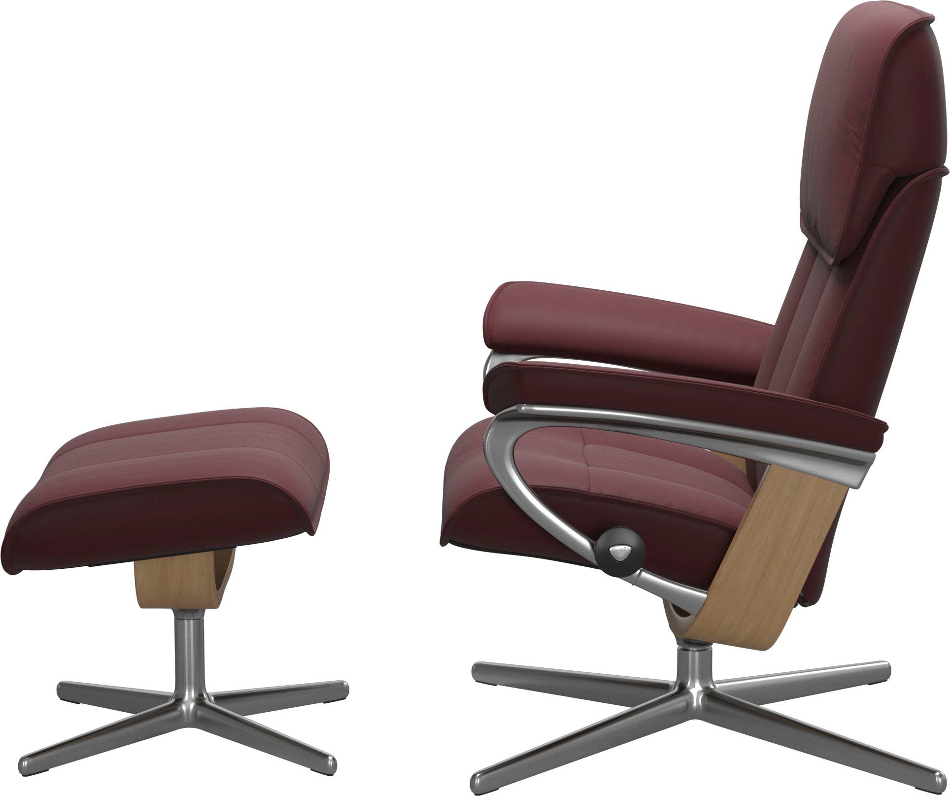Stressless® Fußhocker Admiral, mit Cross Base, Größe M & L, Holzakzent Eiche