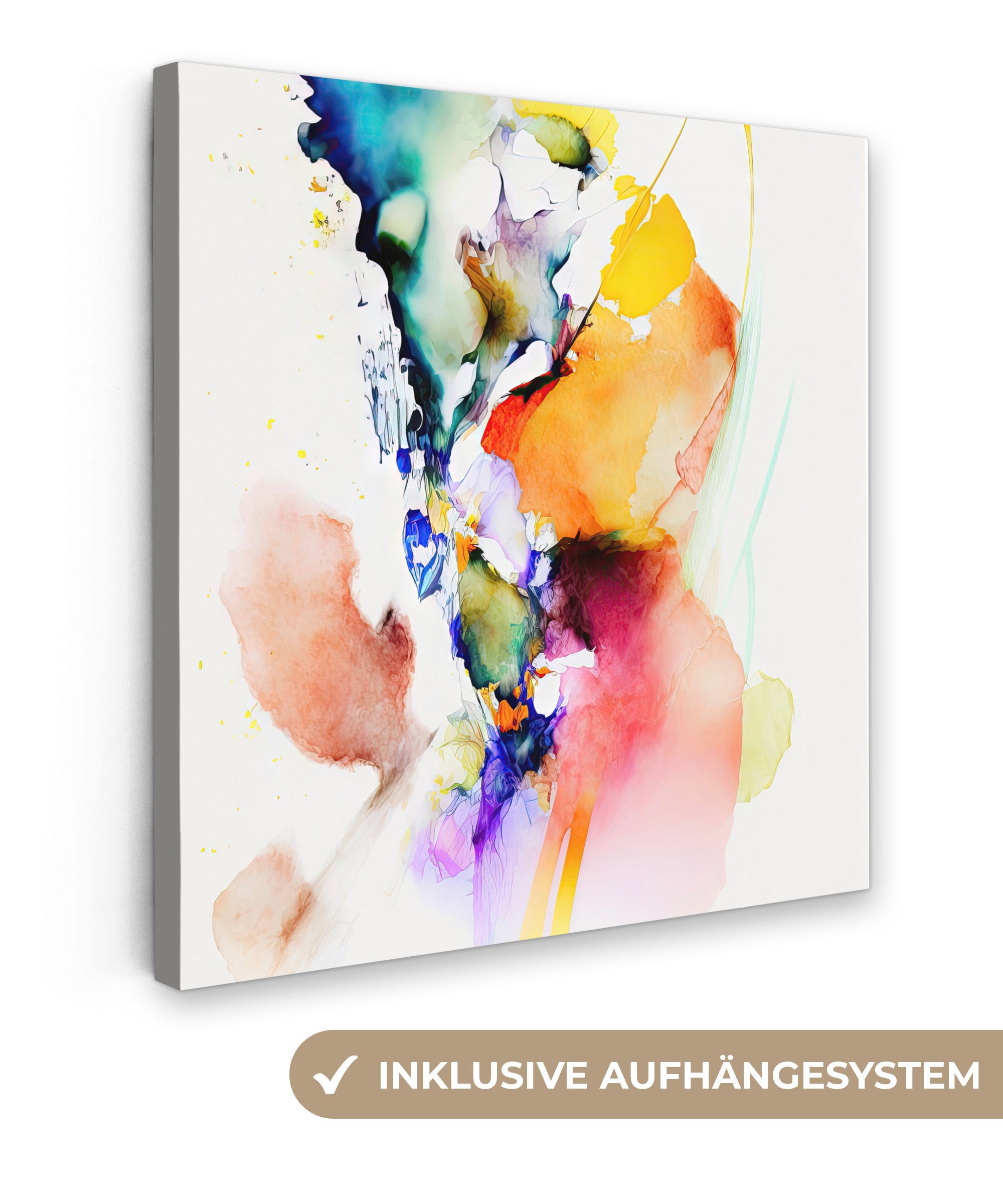 Leinwandbild Aquarell - Regenbogen - Abstrakt - Kunst