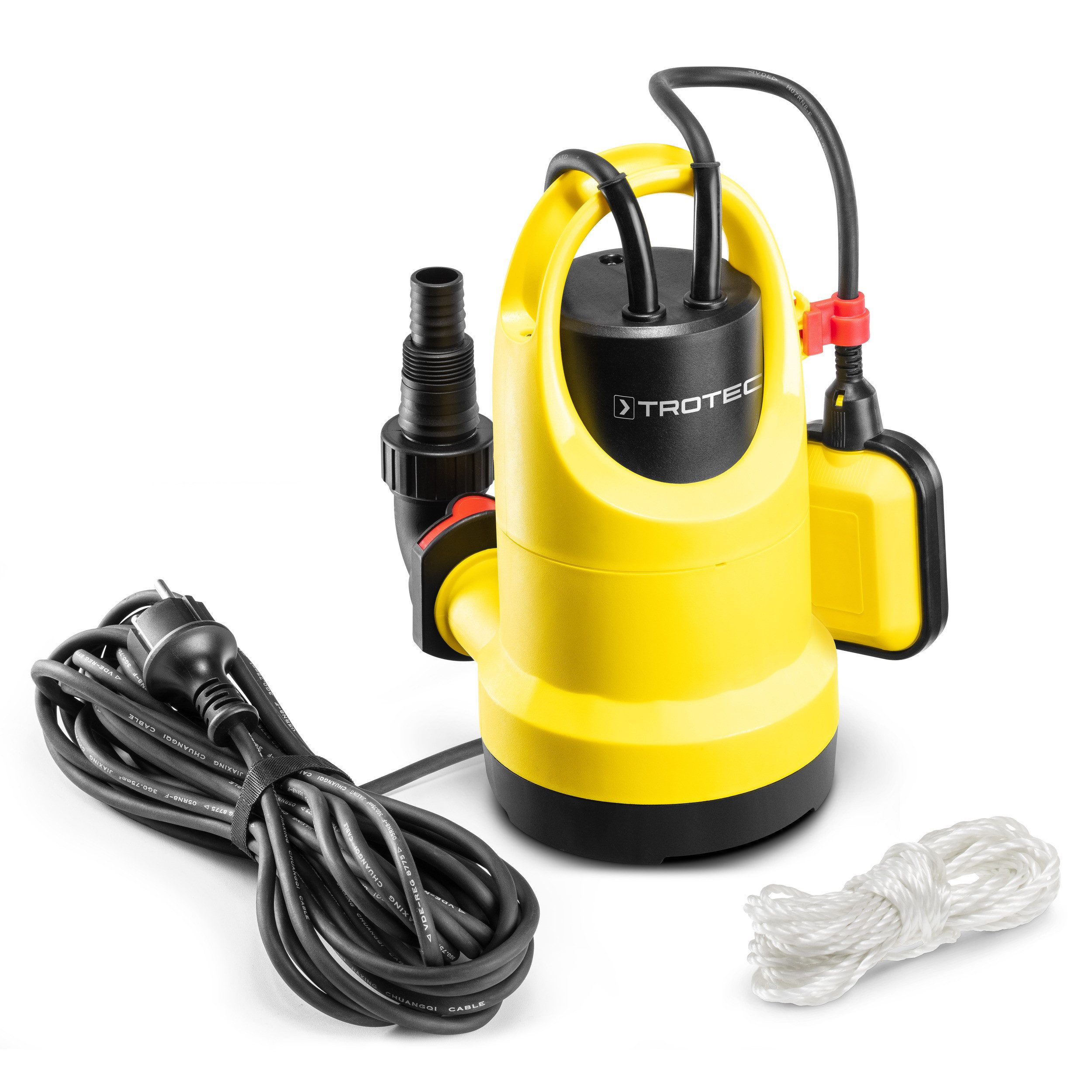 TROTEC Klarwasserpumpe Klarwasser-Tauchpumpe TWP 4006 E, 400 W, 7,5 m Förderhöhe, 7.300 l/h, Flachabsaugung bis auf 5 mm