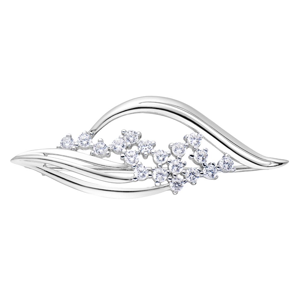 Secretforyou Anstecknadel Brosche Anstecknadel 925 Silber Zirkonia Steine Echtschmuck, 925 Sterling Silber