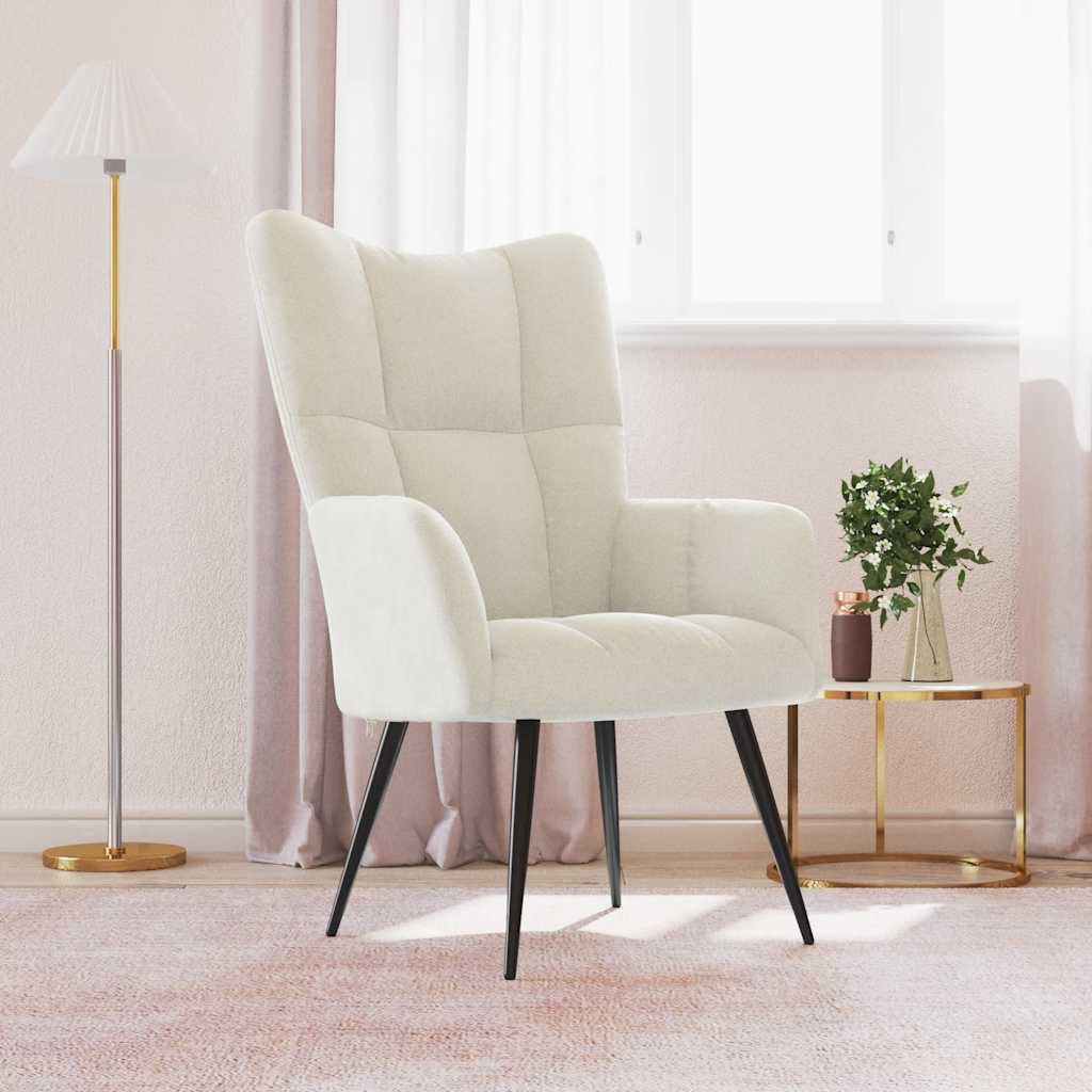 furnicato Relaxsessel Cremeweiß Samt (1-St)