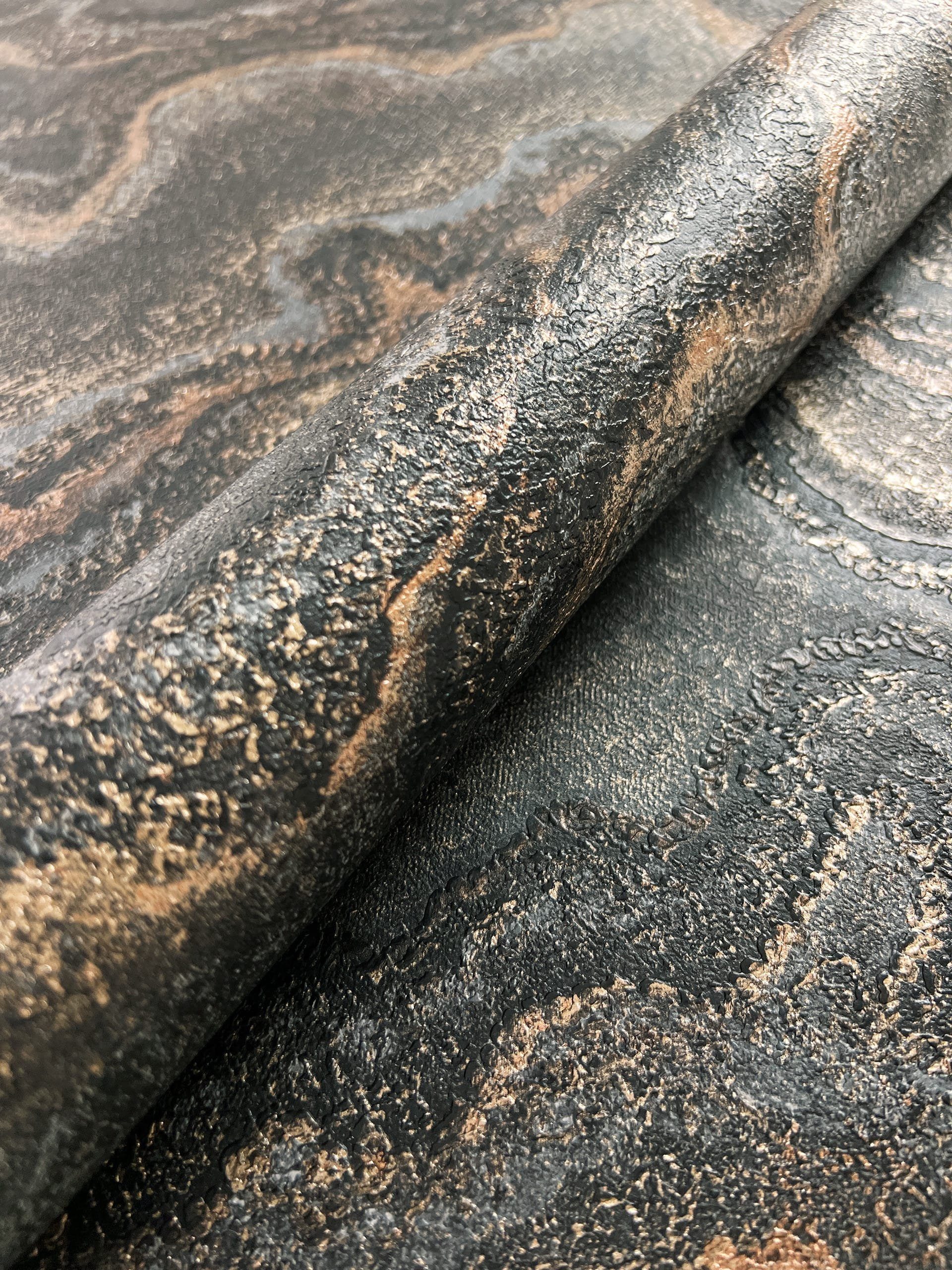Newroom Vliestapete, Schwarz Tapete Modern Marmor günstig online kaufen