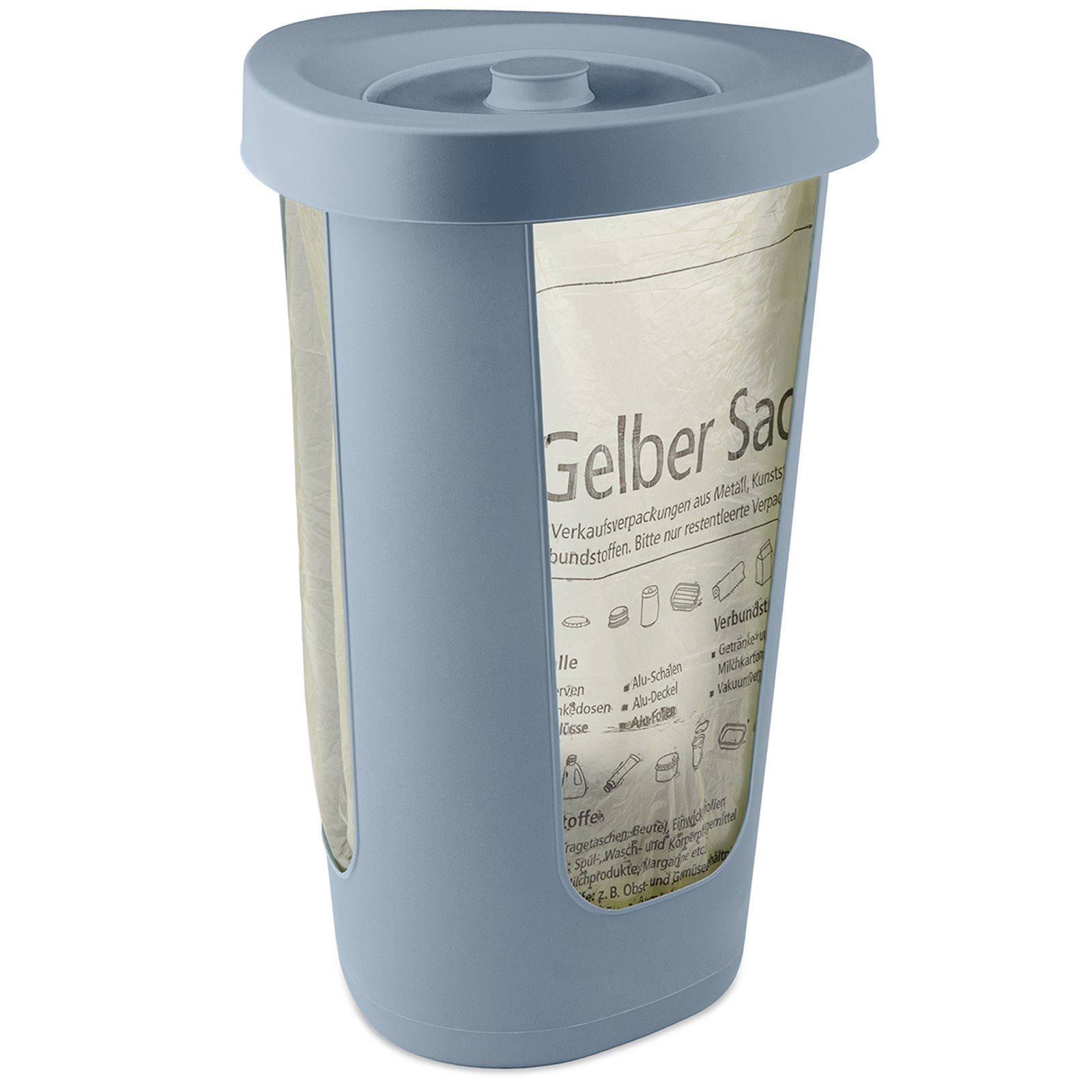 ROTHO Mülleimer »Fabu Müllsackständer gelber Sack mit Deckel, Kunststoff  (PP recycelt)«, geeignet für gelbe Säcke