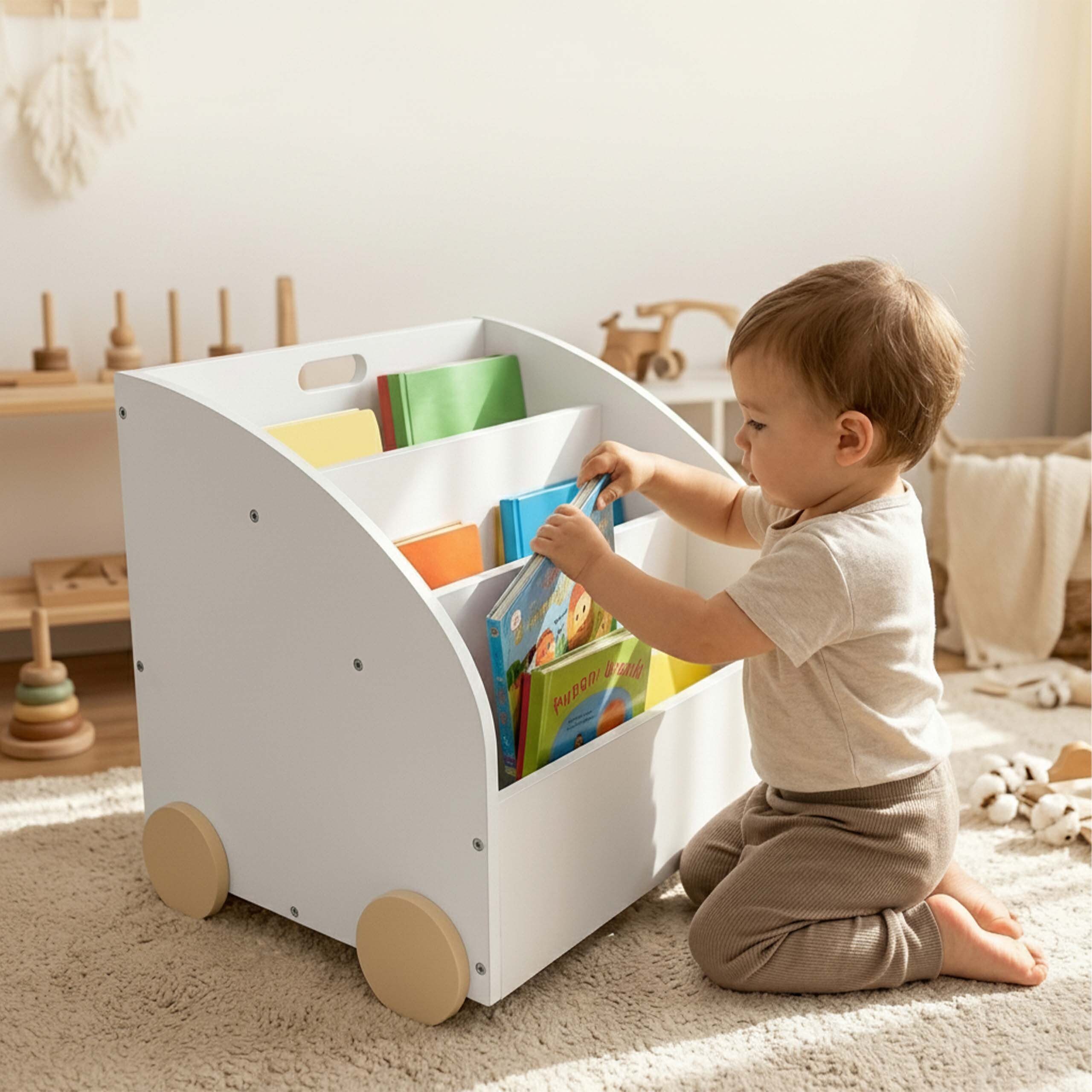 relaxdays Kinderregal Bücherregal Kinder 3 Fächer, 1-tlg. – Bild 2 von 5