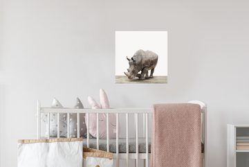 MuchoWow Wandsticker Nashorn - Jungen - Wildtiere - Kinder - Mädchen - Tiere (1 St), Sticker für die Babyzimmer und Kinderzimmer, Wasserabweisend