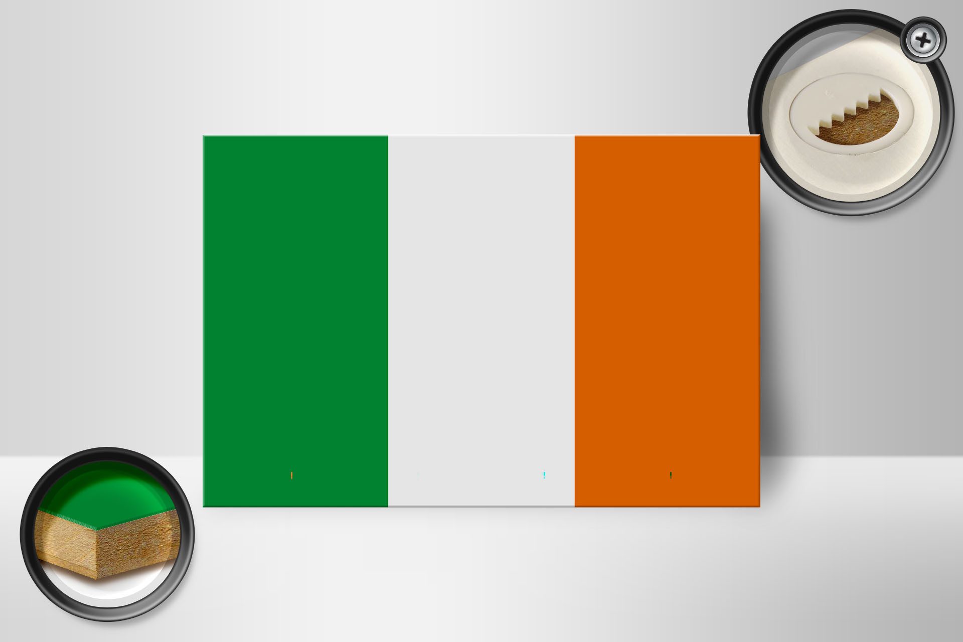 Femer GmbH Holzbild Flagge Irlands 18x12 cm Flag of Ireland, Flaggen (1 St), Glatte Holzfaserplatte (MDF), vorn beschichtet