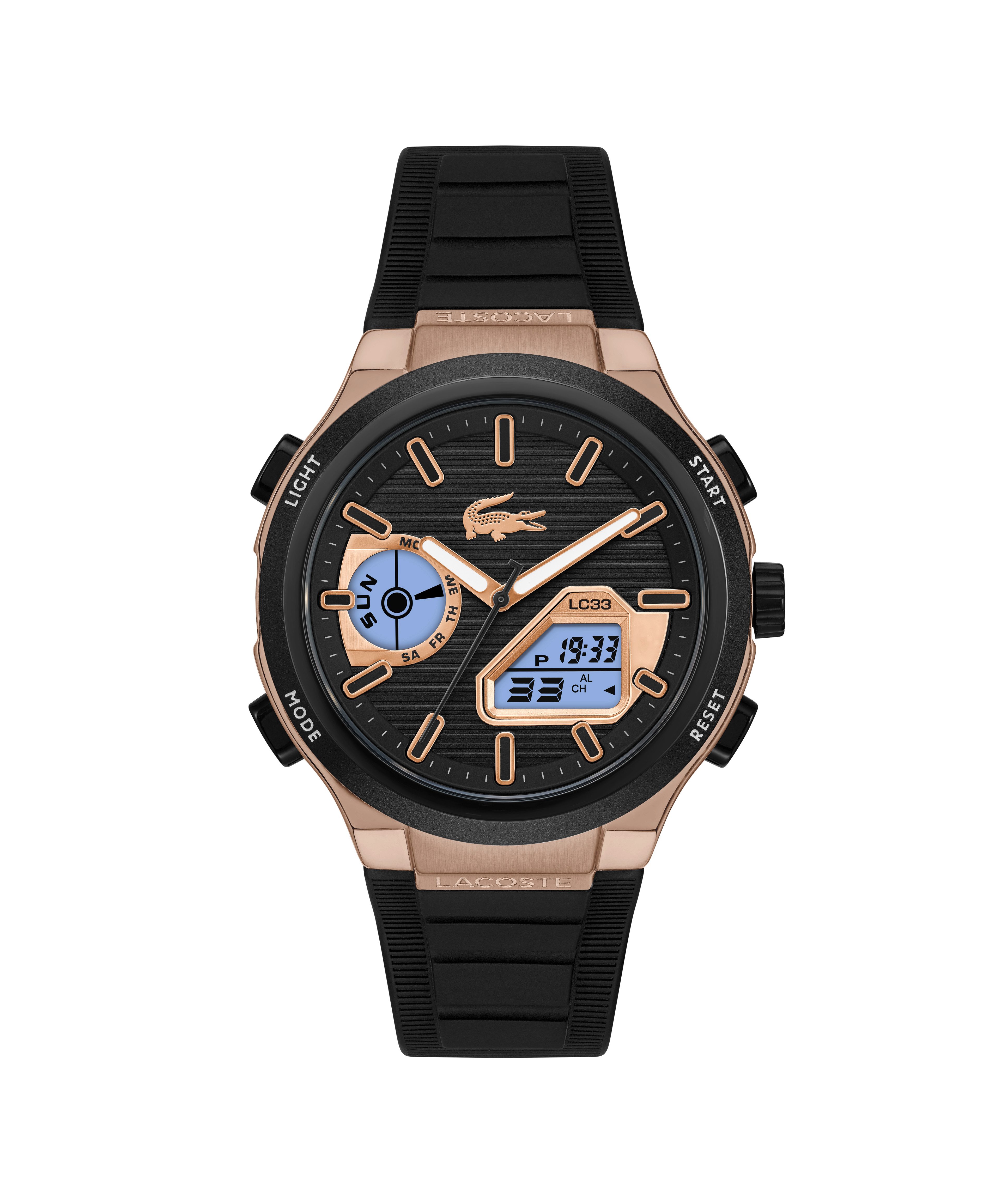 Lacoste Quarzuhr LC33 2011517, Armbanduhr, Herrenuhr, Silikonarmband, analog, digital, Jahr, Monat