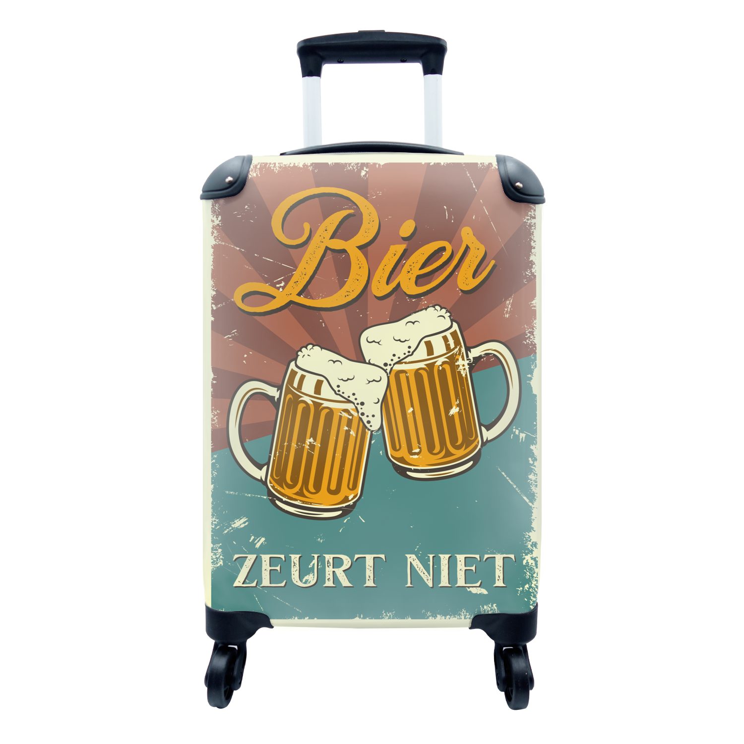 Rollen, 4 Reisetasche Ferien, nicht MuchoWow Bier rollen, - für Handgepäck Reisekoffer Handgepäckkoffer Mancave nörgelt - - mit Bier Kneipe Cafe, - Trolley,