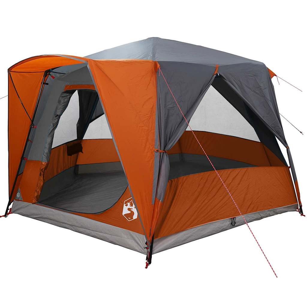 vidaXL Tunnelzelt Kabinenzelt für 5 Personen Grau und Orange 333 x 317 x 194 cm, (1 tlg)