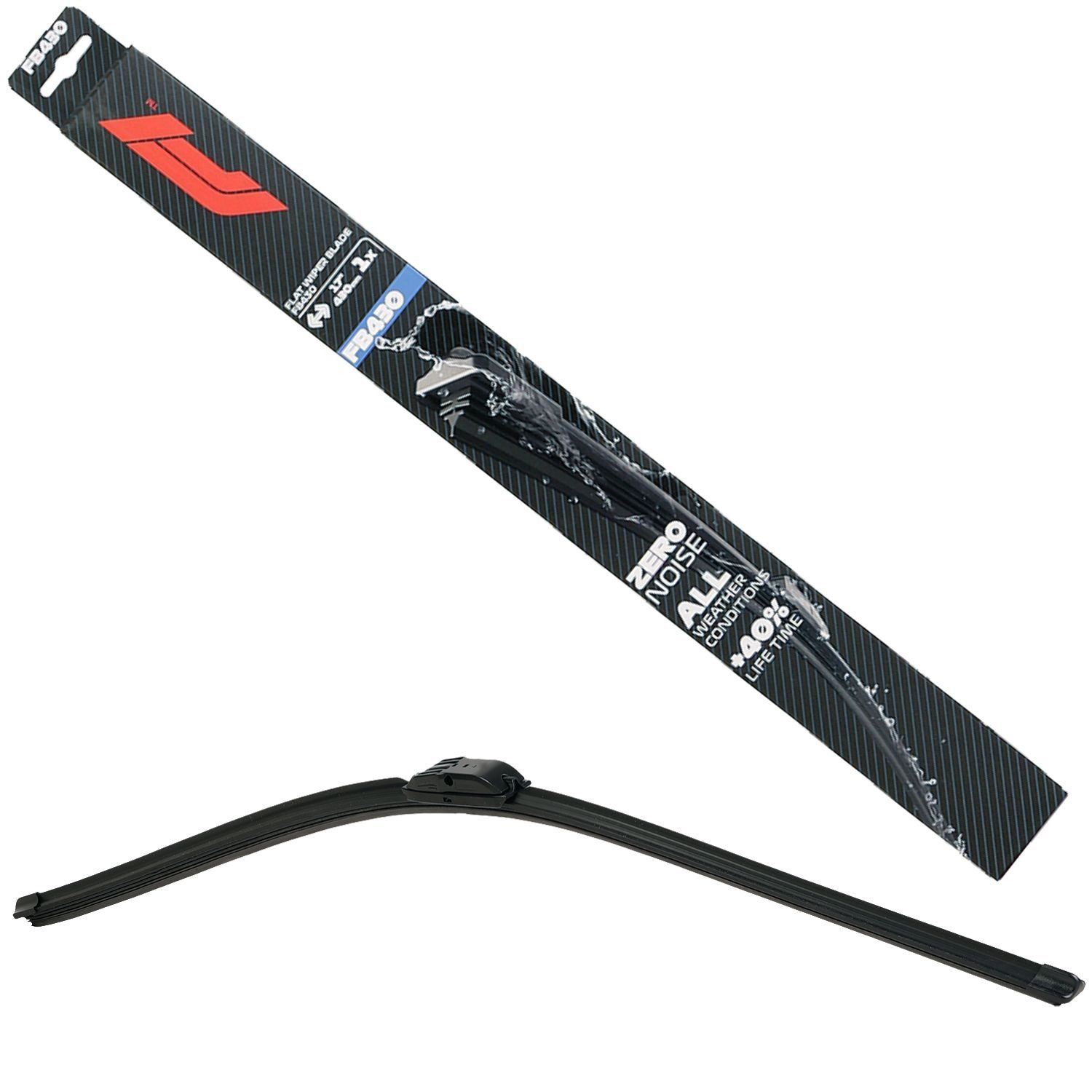 Formula 1 Scheibenwischblätter F1 FB430 Wischerblatt 430mm Scheibenwischer, vorne, (Packung), 17" Flachbalkenwischer Spoiler Multi Adapter-System Fahrer Beifahrer