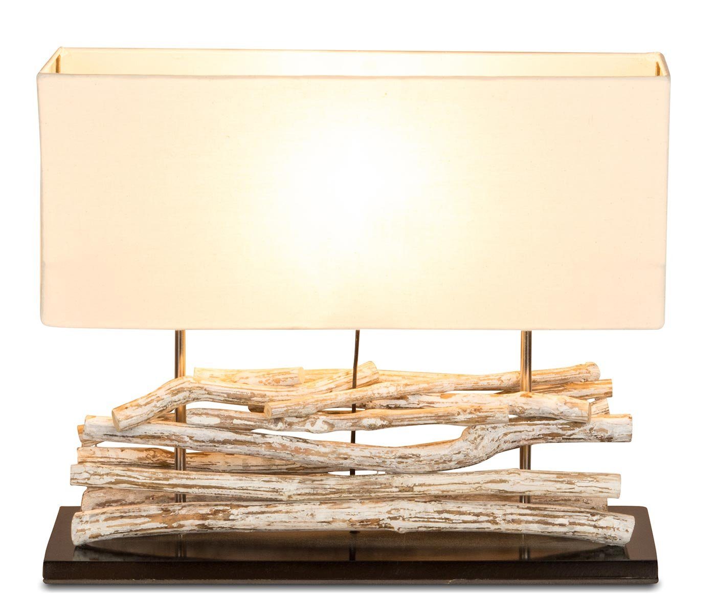 Levandeo® Nachttischlampe, Lampe Tischlampe aus Holz Holzlampe Tischleuchte Treibholz 45cm