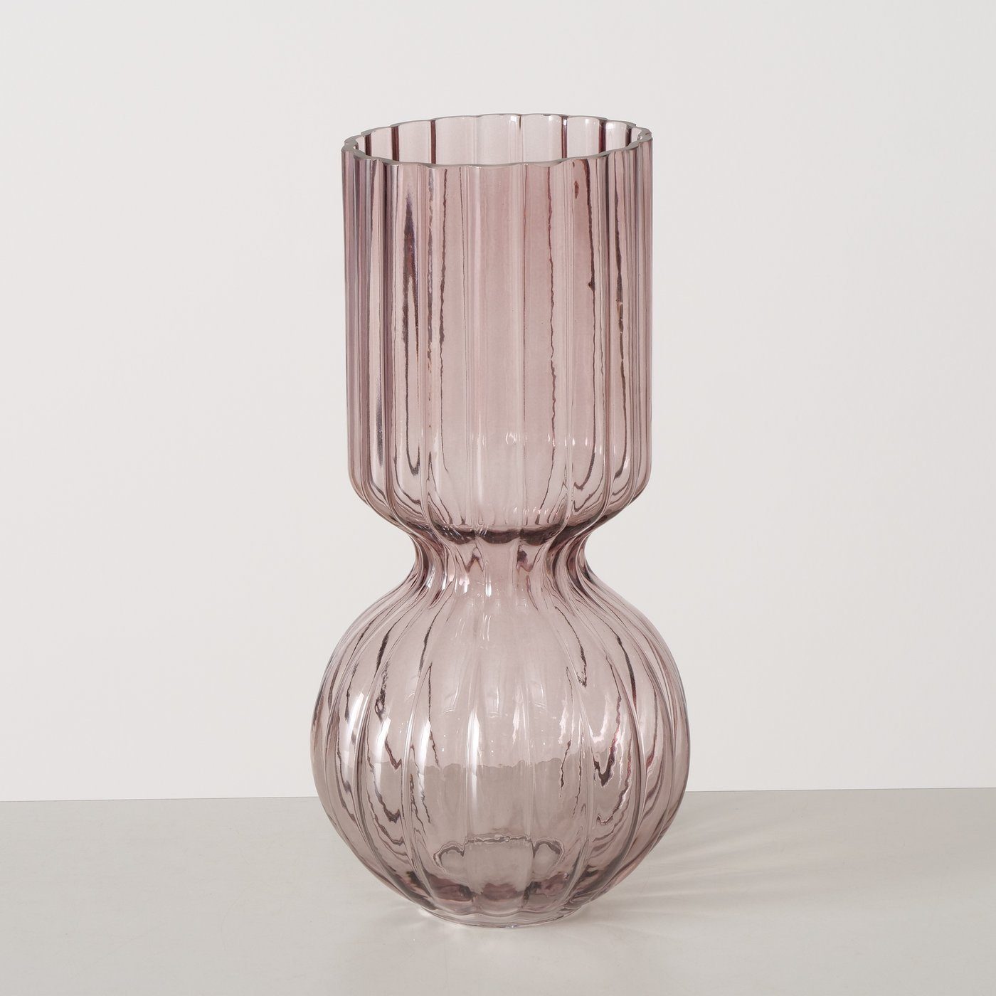 BOLTZE Dekovase dukelrosa aus H30cm, Glas Vase in "Kalea"