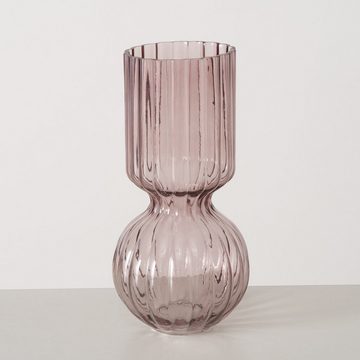 BOLTZE Dekovase "Kalea" aus Glas in dukelrosa H30cm, Vase