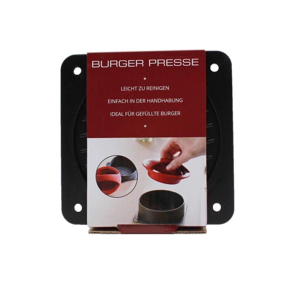PROREGAL® Kunststoff Grillpfanne Kit, Ø Burger 10cm, Presse
