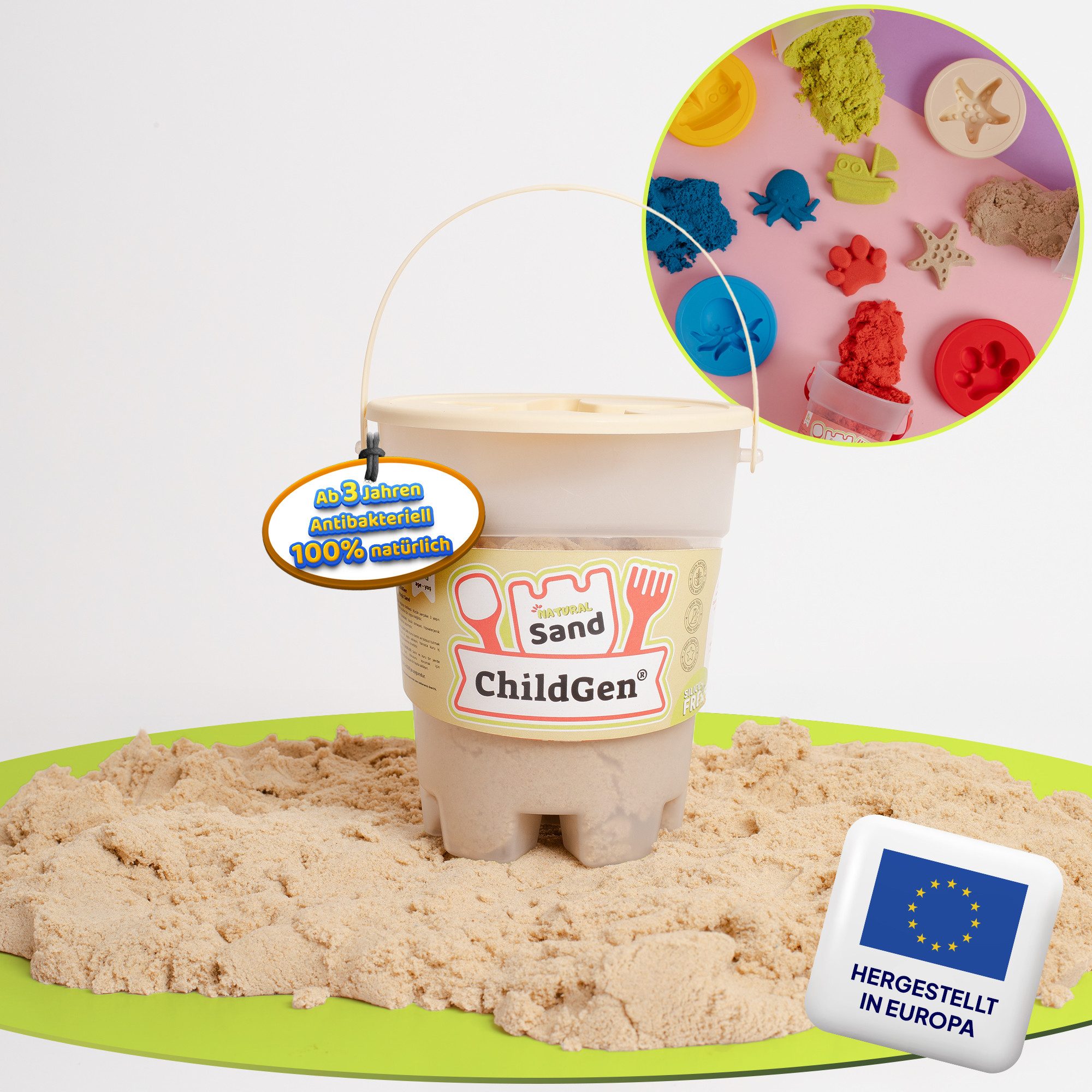 ChildGen Sandkasten Kinetischer Sand, Natürlich, ungiftig, Magischer Sand, günstig online kaufen